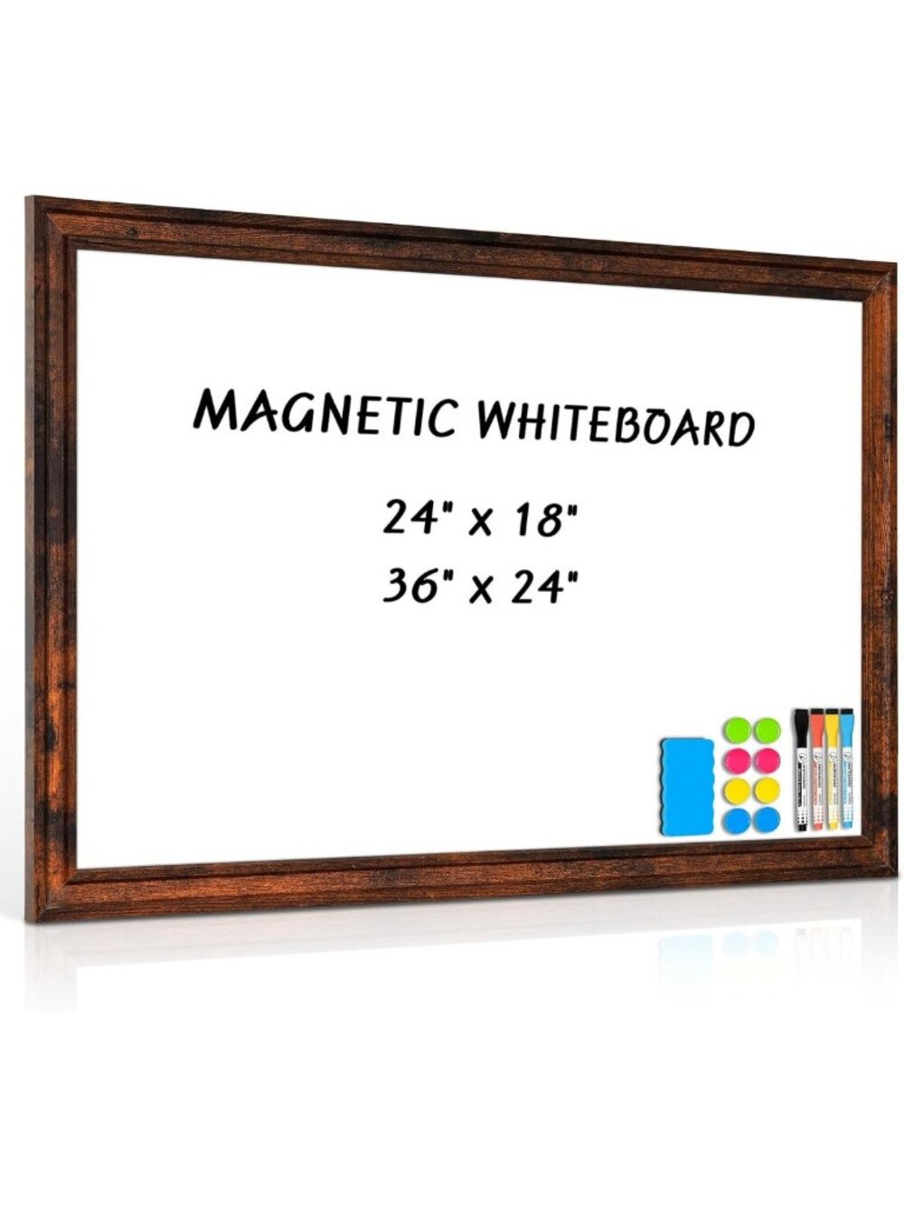 Magnetic Dry Erase Wall Board 36'' x 24'' - Whiteboard for Home & Office Use